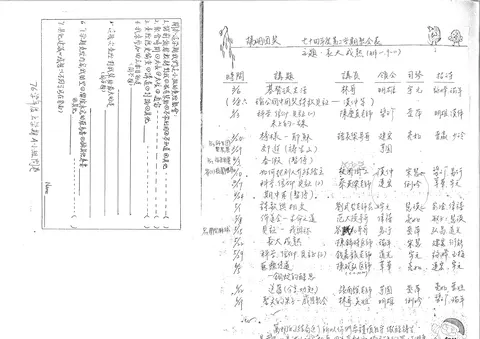 陽明團契 七十四年度第二學期聚會表